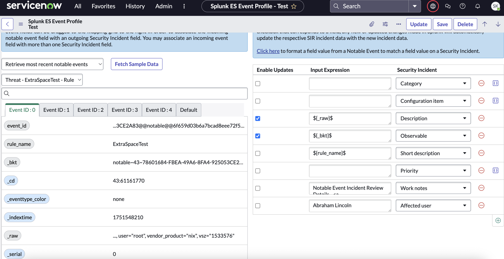 Enable updates check box selected
