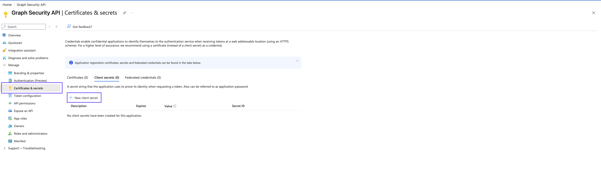 MIicrosoft Azure portal configuration