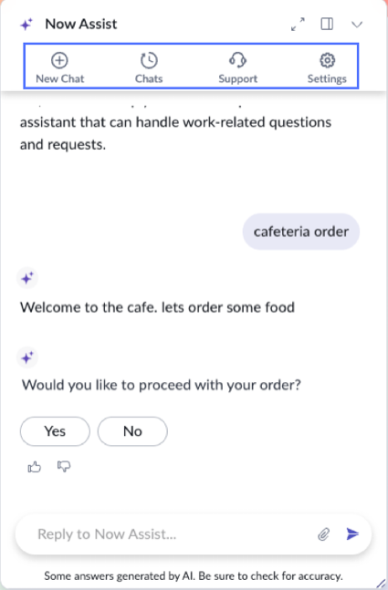 Chat window controls include New Chat, Chats, Support, and Settings.