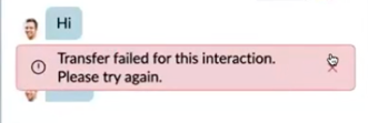 Transfer failed message.