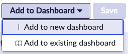 Option to add a saved data visualization to a dashboard from the Visualization Designer.