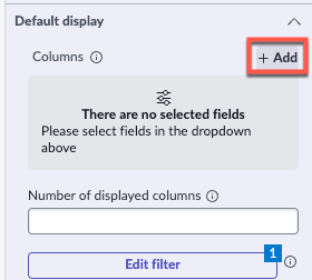 Add button for columns in a Simple List configuration panel.