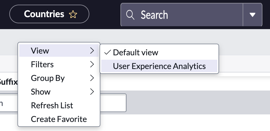 How to view User Experience Analytics polices according to country.