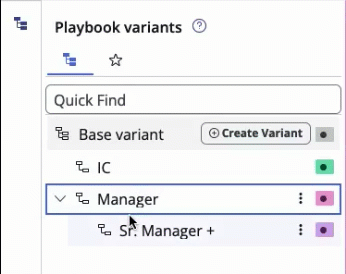 Modification de l’ordre des variantes dans le panneau des variantes