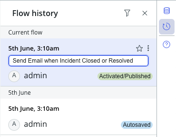 Exemple d’annotation indiquant Envoyer un e-mail quand un incident est fermé ou résolu