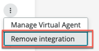 Supprimer l’option d’intégration avec Agent virtuel Now.