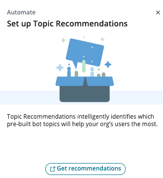 Configurez des recommandations de rubriques.