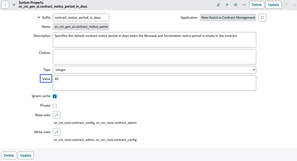 Default value for agentic AI notice period.
