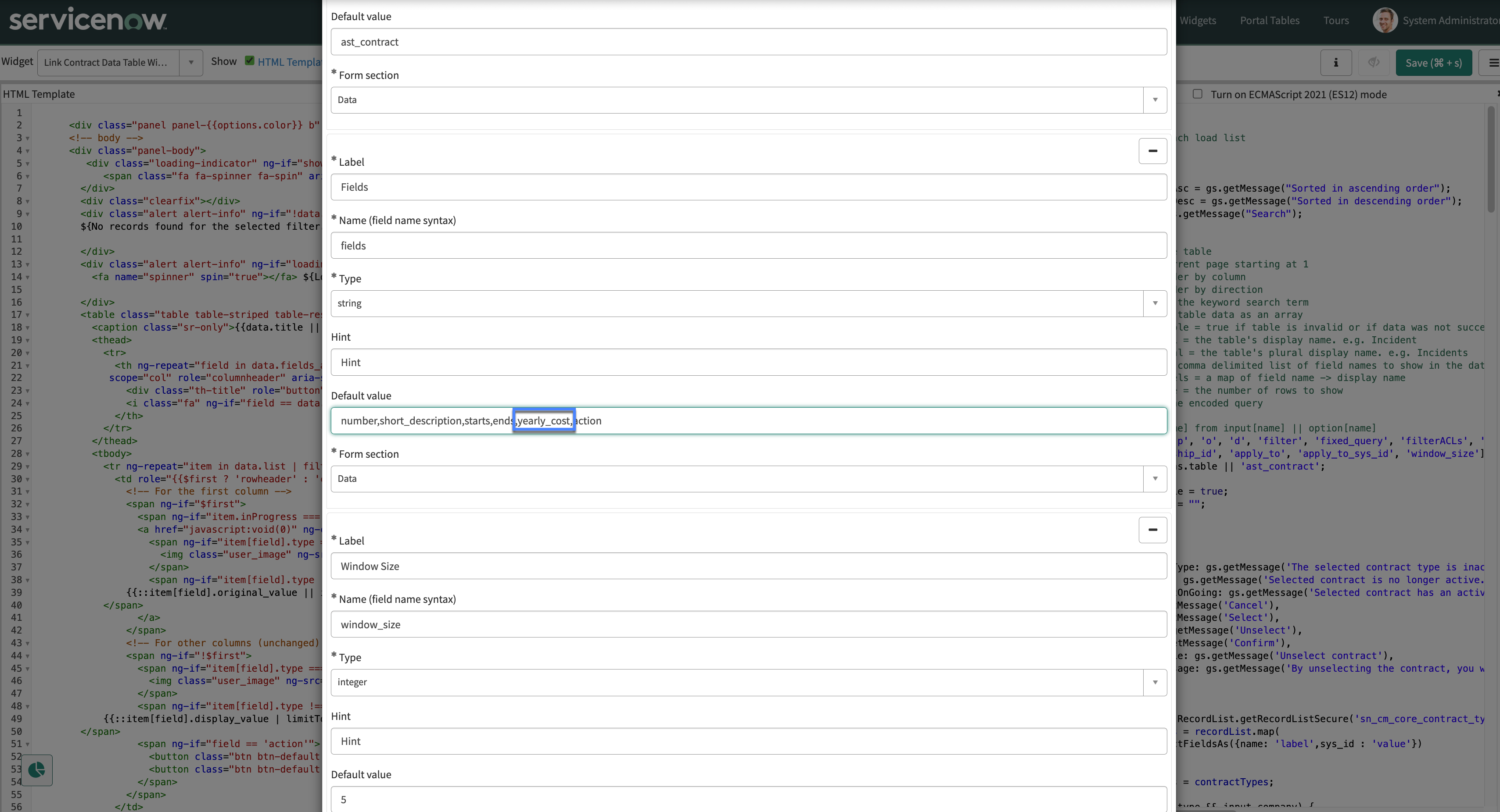 Modified schema to include Yearly Cost