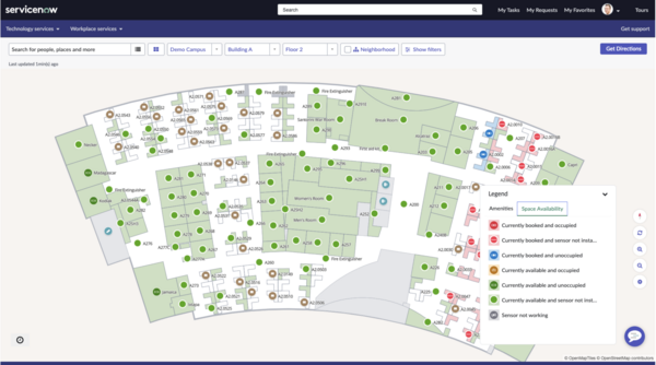 View available spaces on the map based on their occupancy status.