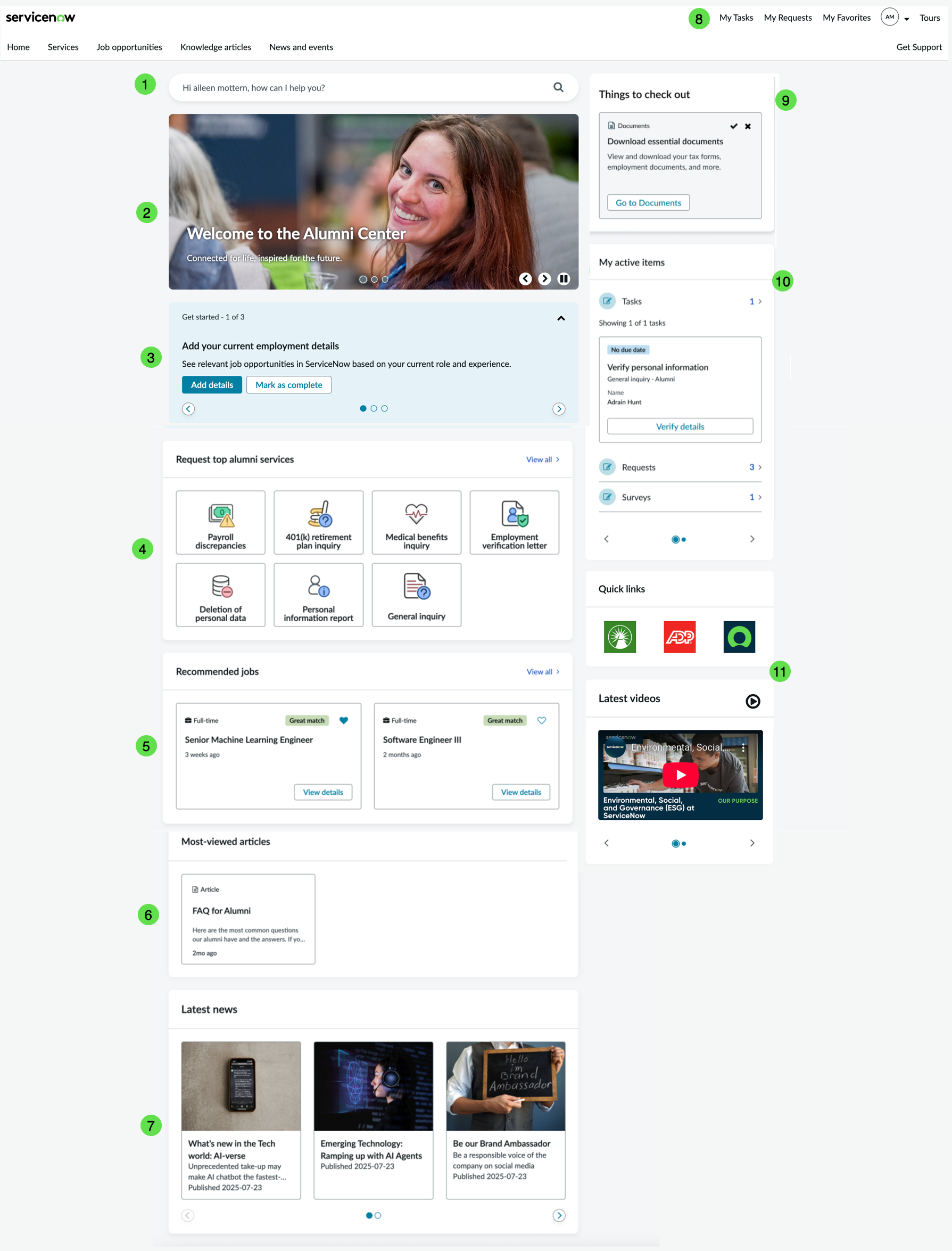 Alumni homepage