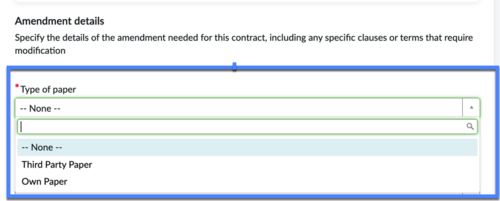 Select amendment type