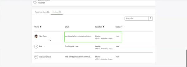Reservation summary page showing internal and external attendees that are added to a reservation.