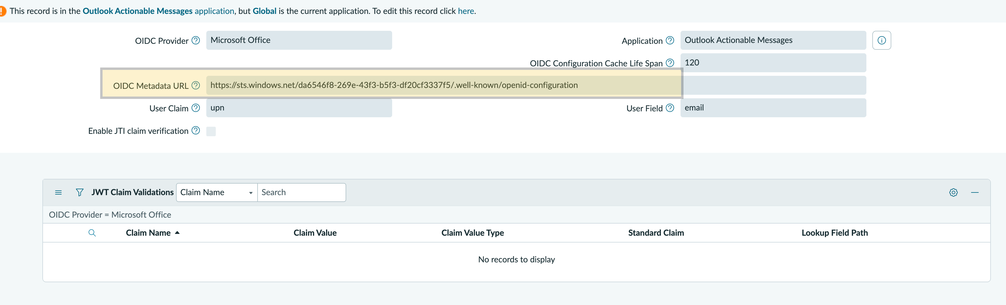 OIDC Provider form.