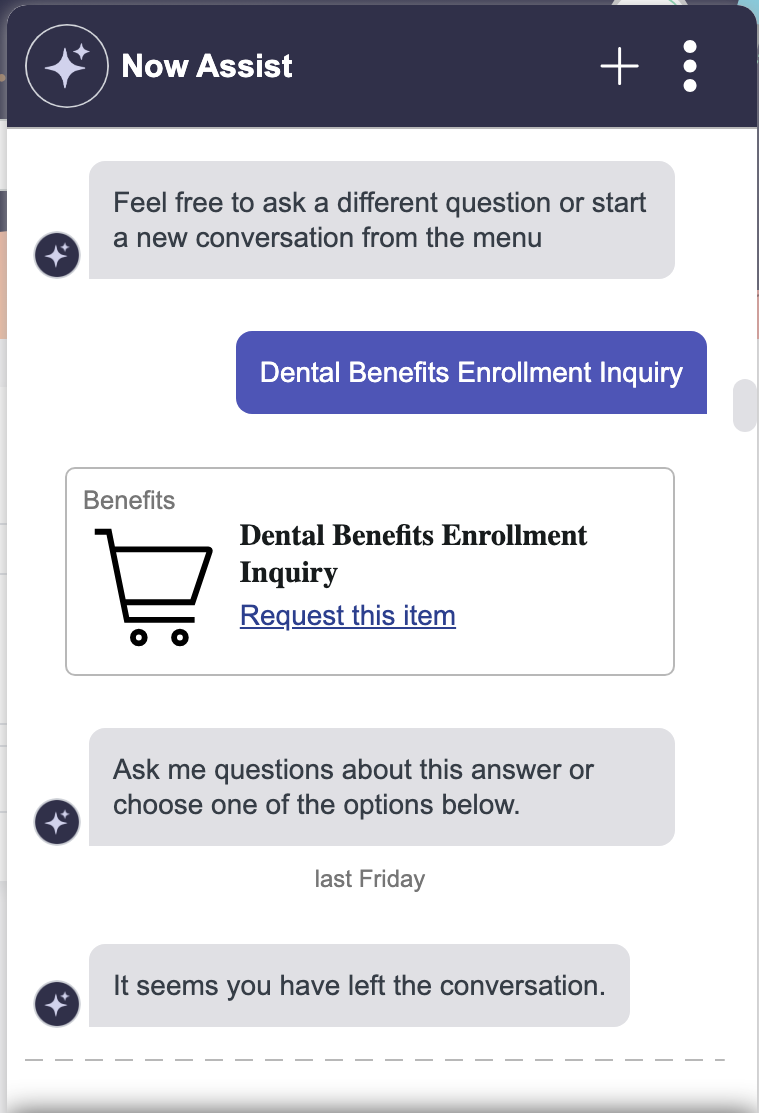Dental request Gen AI assistance