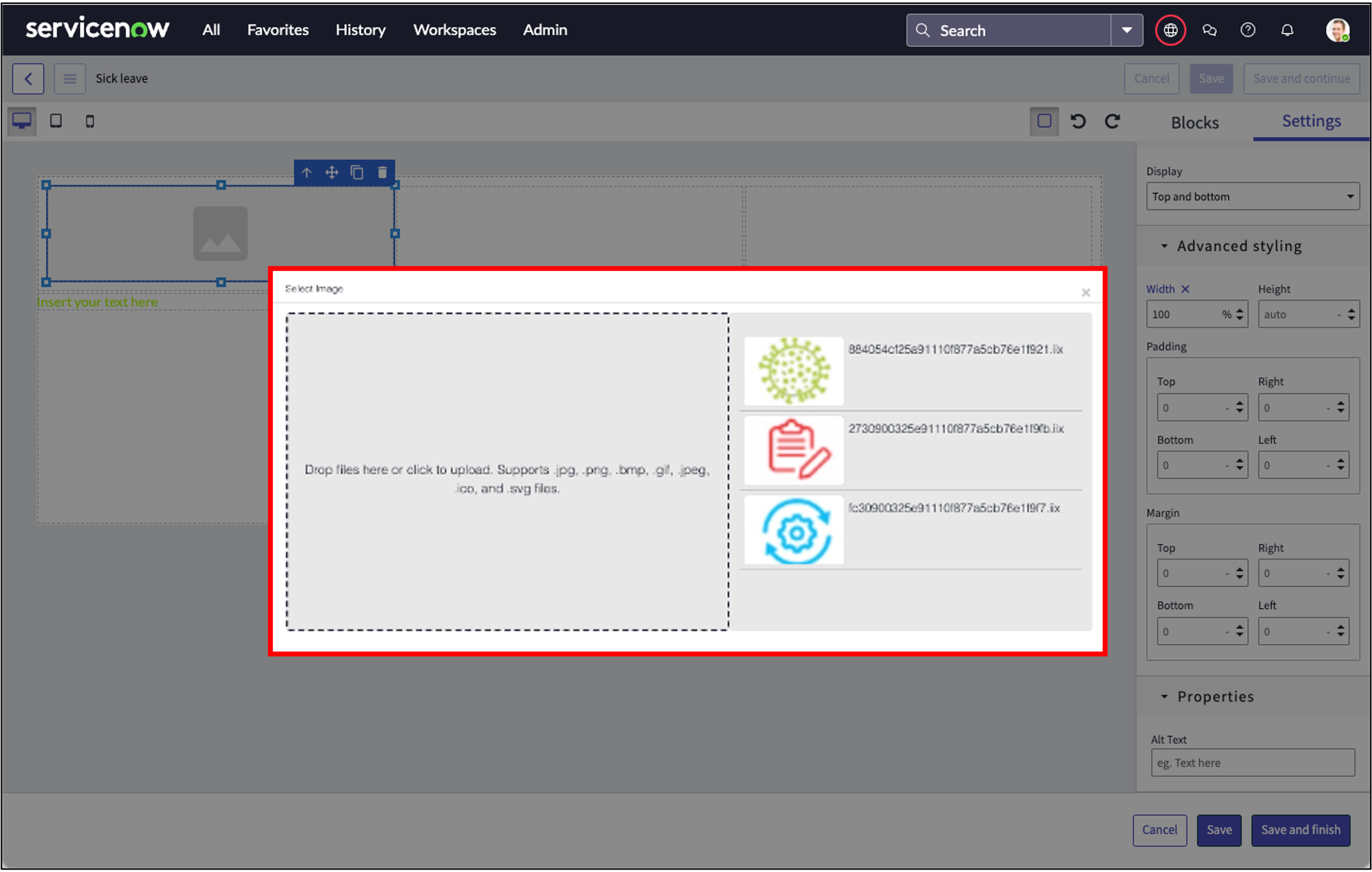 Rich Content Editor - Image pop-up