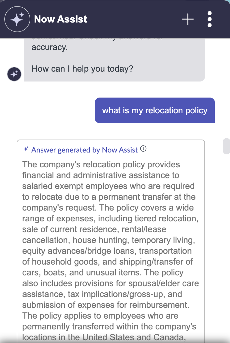 KB article Gen AI assistance