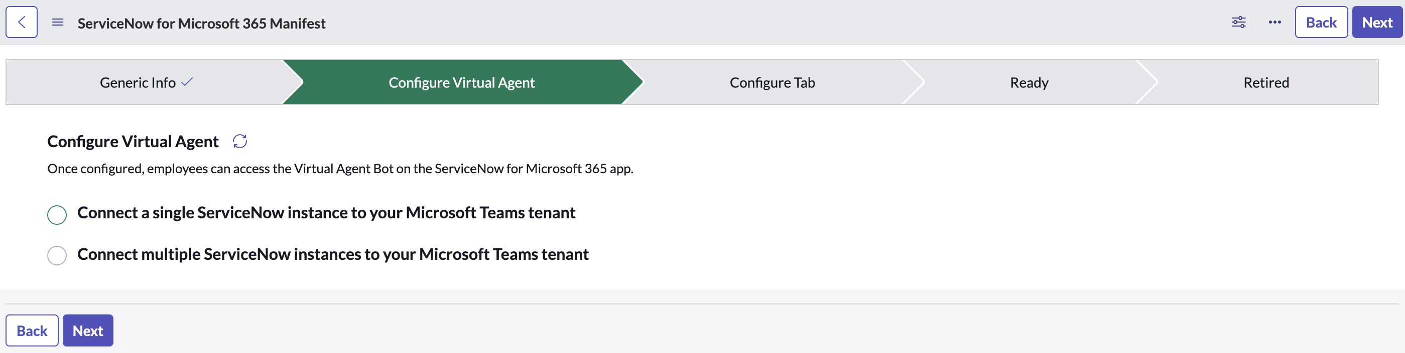 Configure Virtual Agent tab