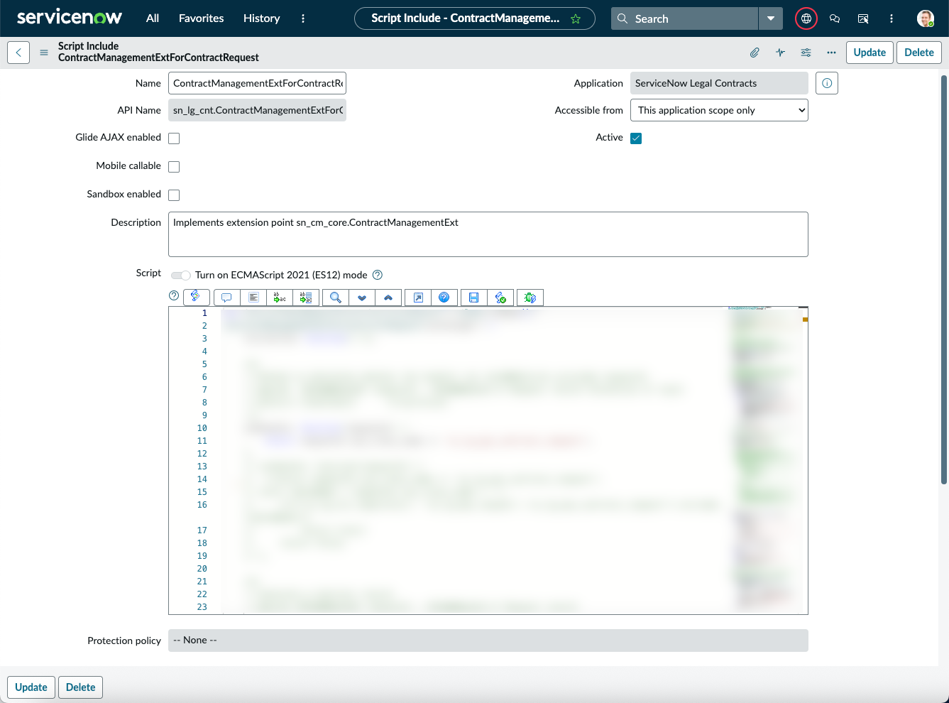 Extension point to add scripts.