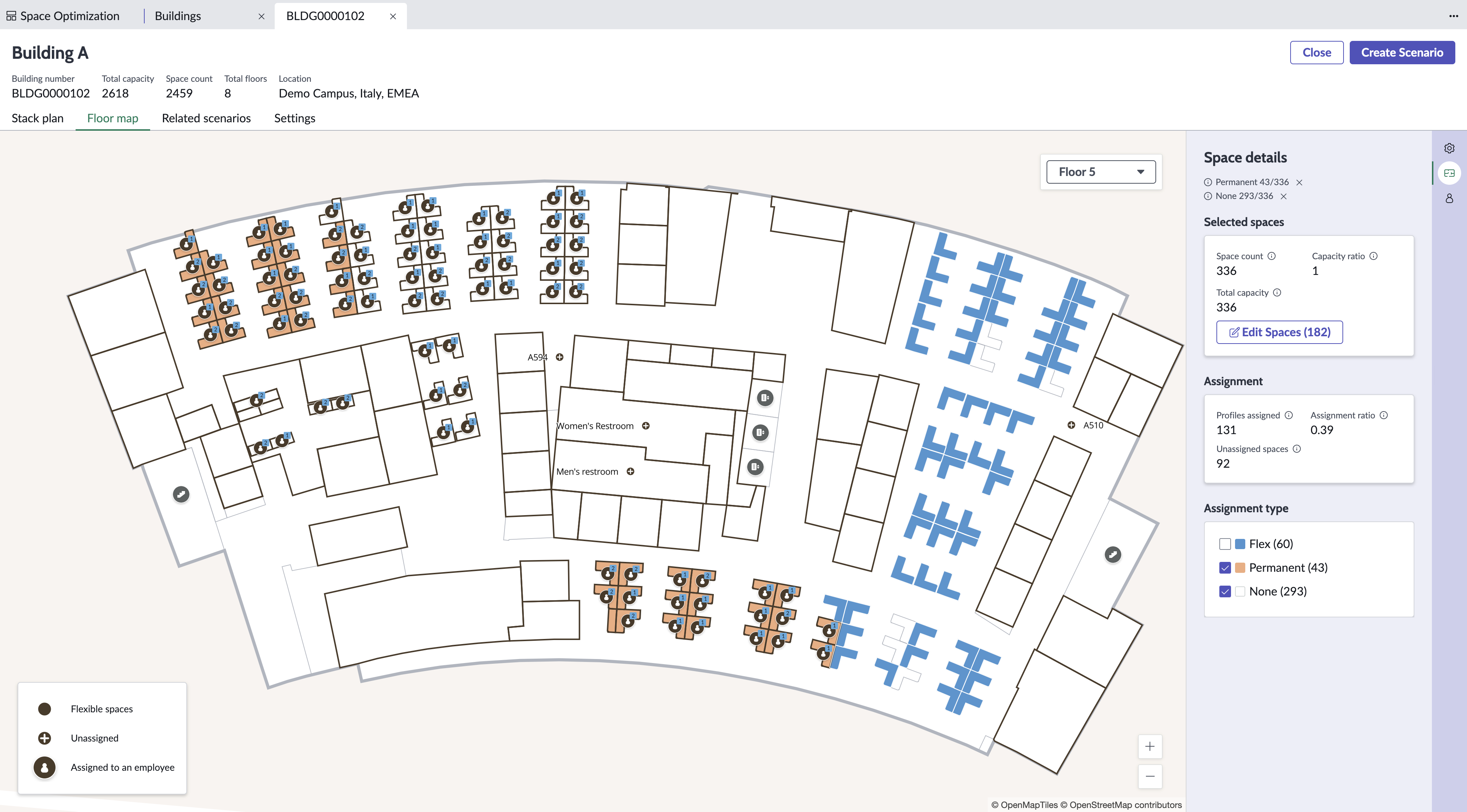Floor map of a building.