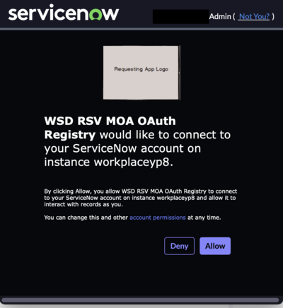 WSD RSV MOA OAuth Registry