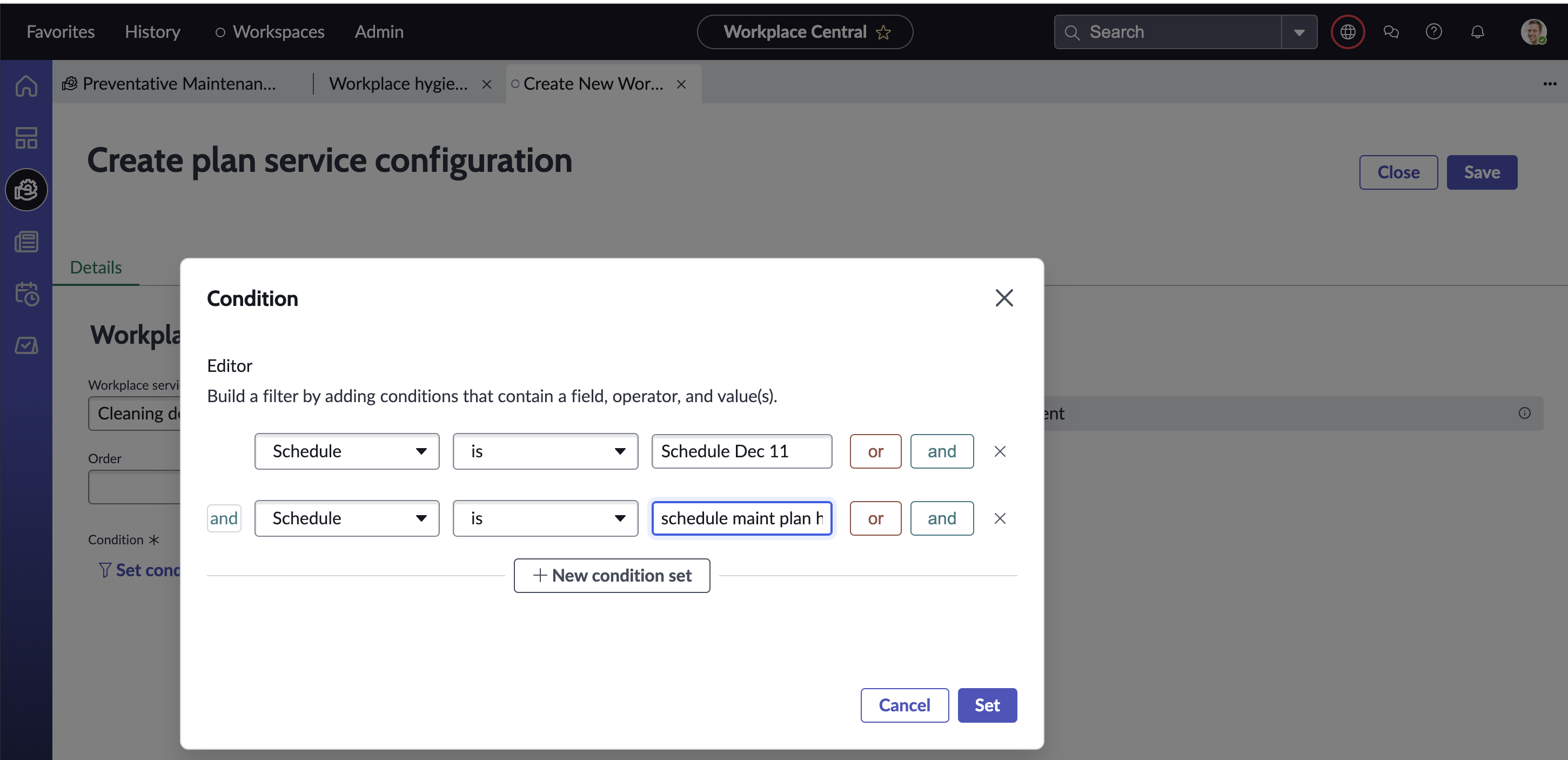 Create plan service configuration.
