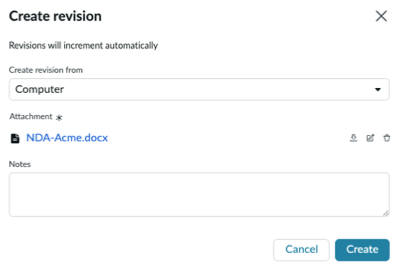 Attach document for contract revision