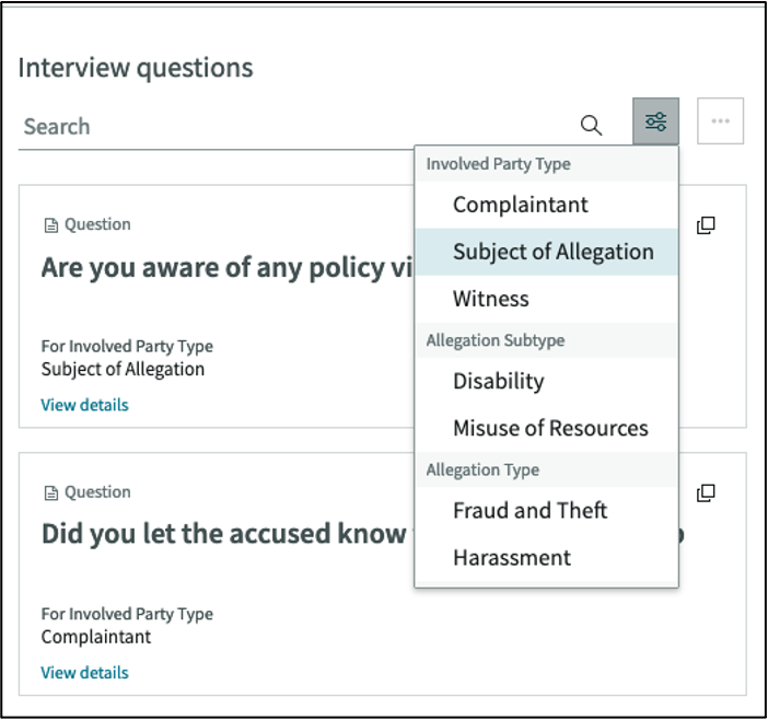 Interview question template tags