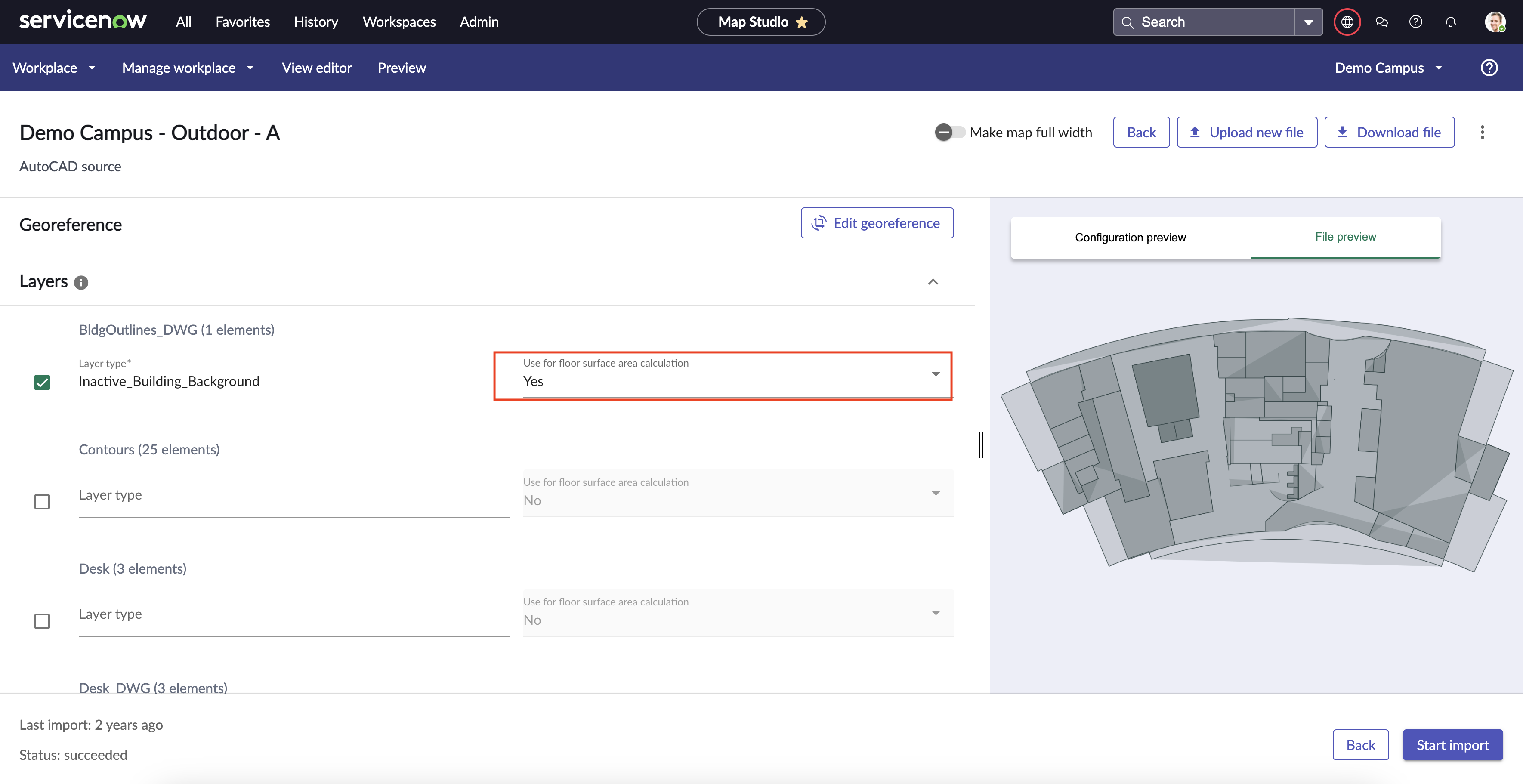 AutoCAD source page showing floor surface area computation property.