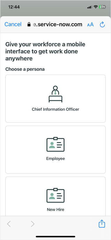Selection of Now mobile personas.