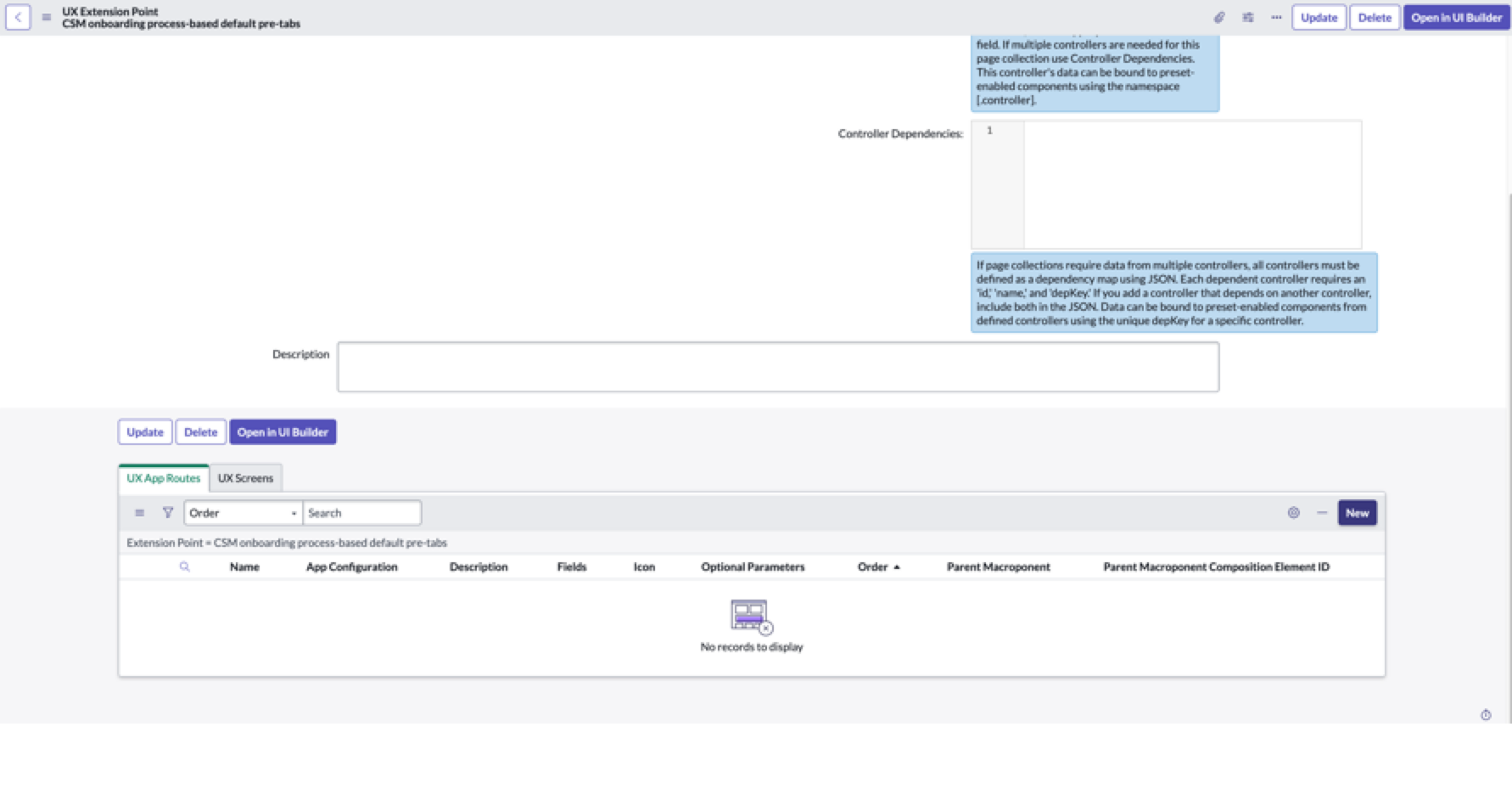 Onglet Chemins de l’application UX sur l’interface.