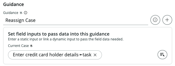 Le conseil de réaffectation de ticket utilise la fonctionnalité de mappage d’entrée pour lier l’entrée de tâche dans le nœud de démarrage à l’entrée de conseil.