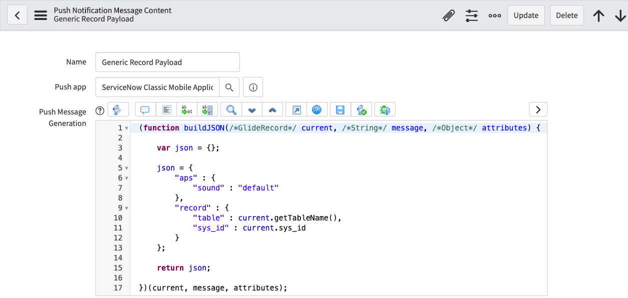 Hinzufügen von Inhalten mit JSON