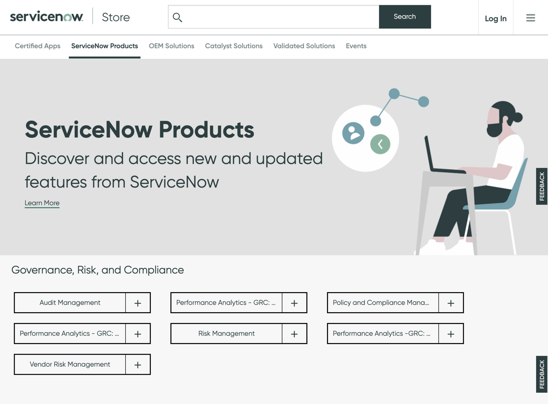 Applications GRC sur le ServiceNow Store