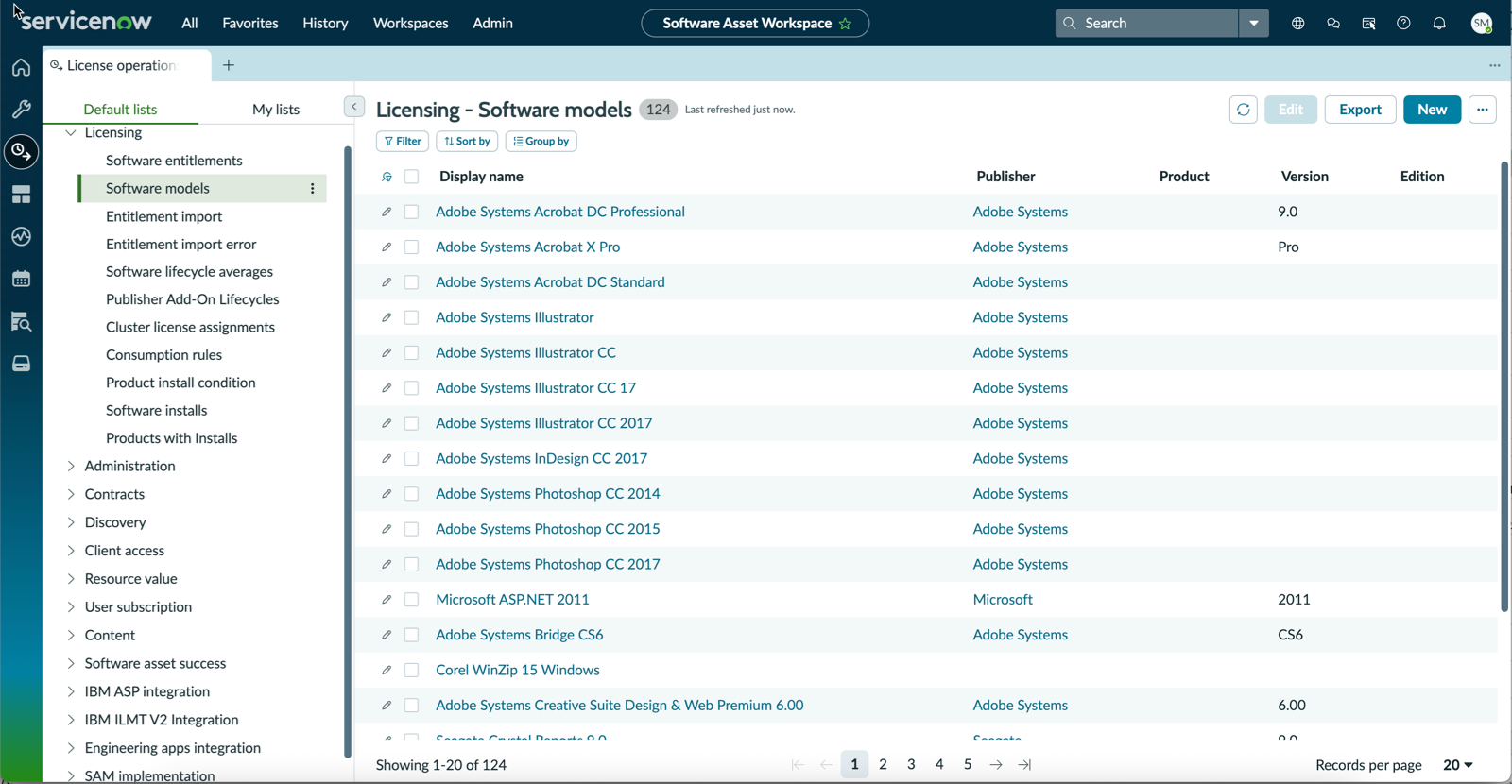 License operations view