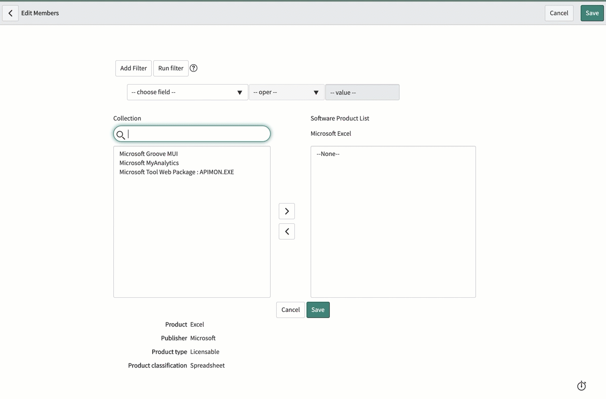 Adding the Microsoft Excel product to the reclamation rule.