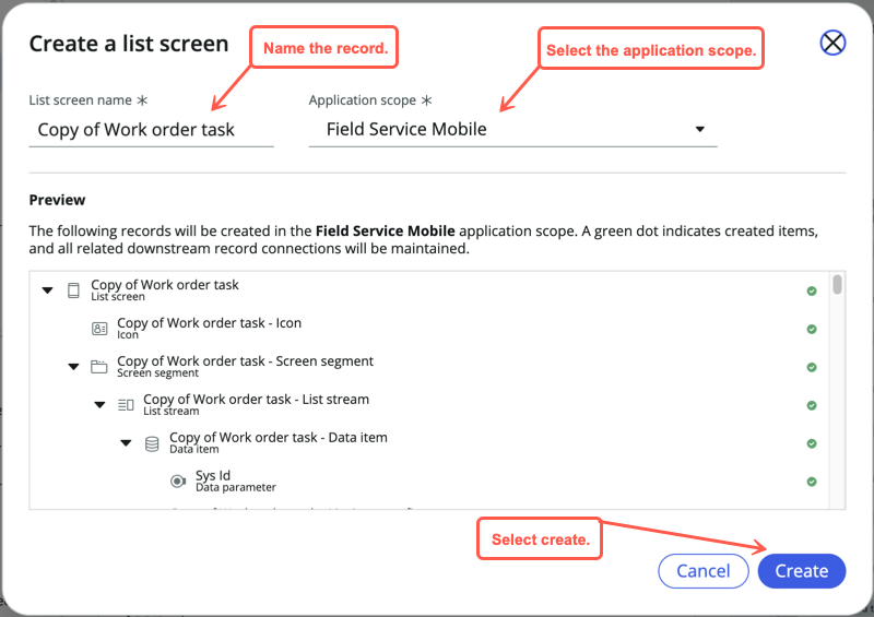 Modal dialog box.