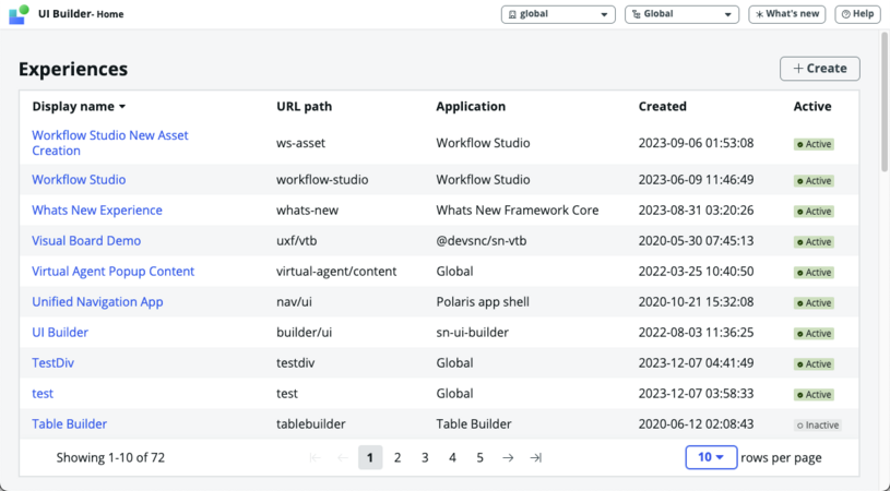 UI Builder 홈페이지.