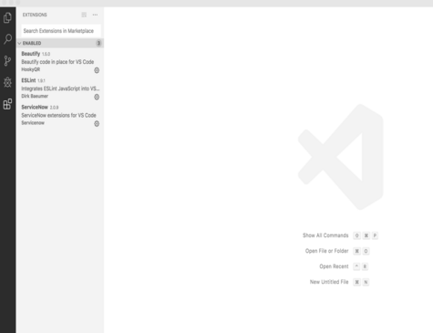 ServiceNow Visual Studio Code에서 응용 프로그램 편집