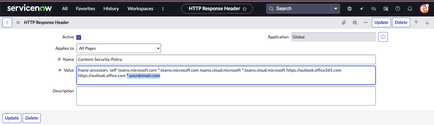 Proper domain indication on iFrame configuration for Epic.
