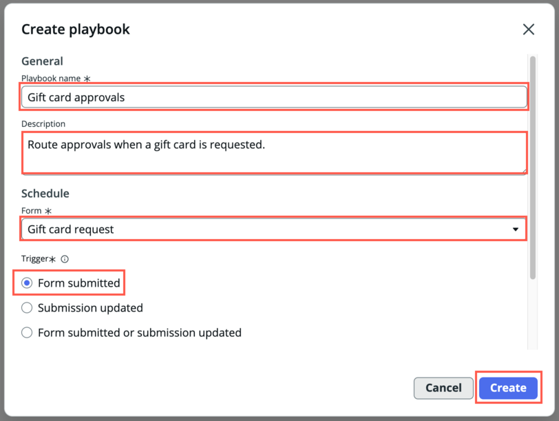 Geben Sie Details für das Playbook ein