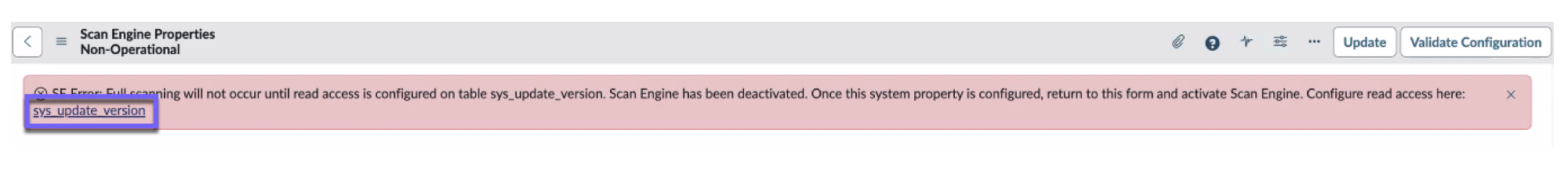 The banner to select to activate application access.