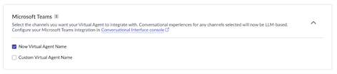 と仮想エージェントの統合Microsoft Teams。