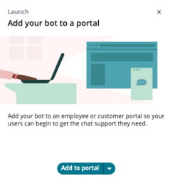 [ボットをポータルに追加] タイルを選択して、ボットをユーザーポータルで利用できるようにします。