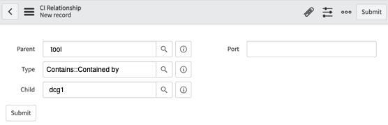 TSO とダイナミック CI グループ間の関係を作成する