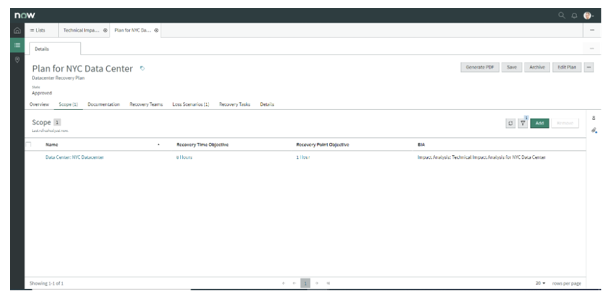 BCM のユースケース：復旧するスコープアイテムとして CMDB CI を特定する
