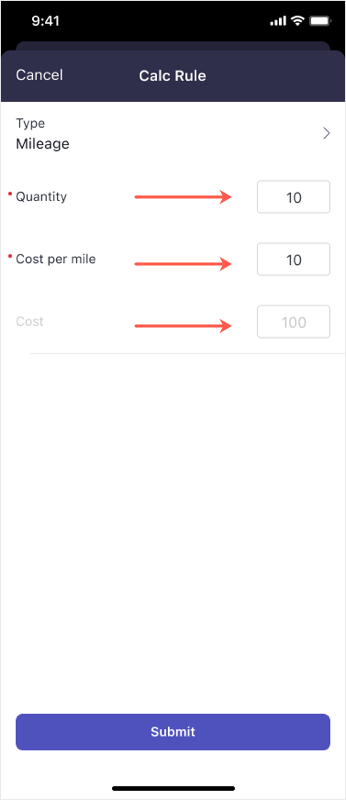計算を実行する UI ルールのデモ。
