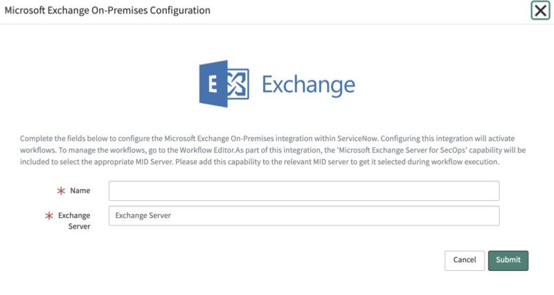 Microsoft Exchange 온-프레미스 구성