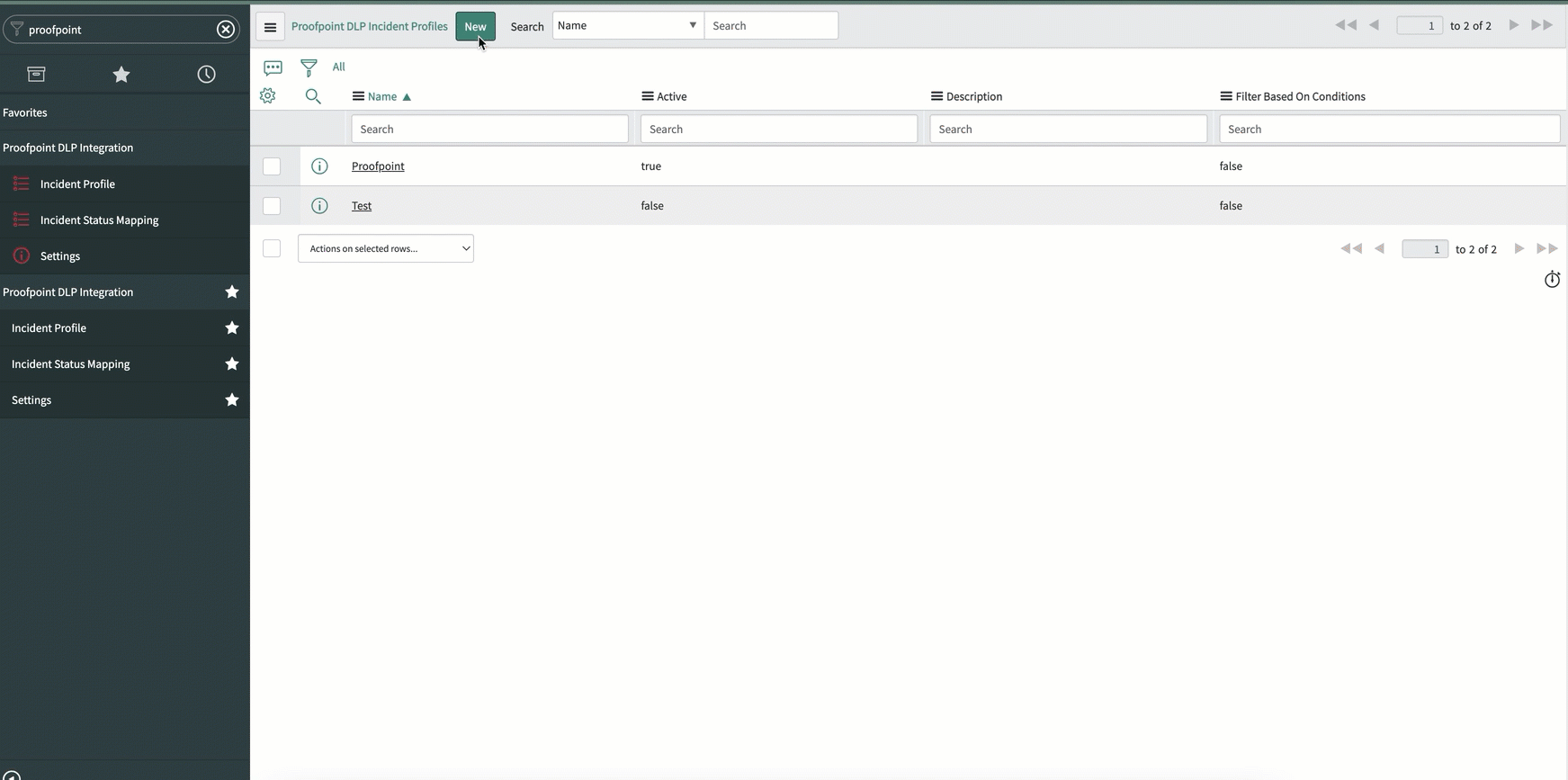 Proofpoint DLP 통합을 위한 프로파일을 생성합니다.