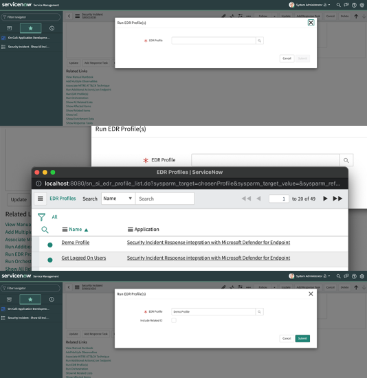 관련 링크에서 엔드포인트용 Microsoft Defender 기능 프로파일 트리거